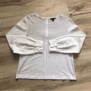 Banana Republic White Eyelet Blouse
